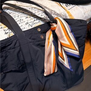 Lululemon Athletica Black Tote with Multicolor Scarf
